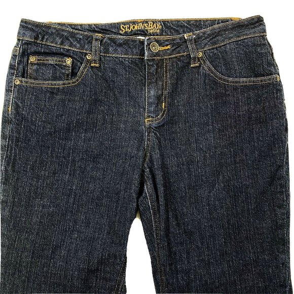 St John's Bay Women's size 14P Straight Leg Blue Denim Jeans (Fit like 12P) - Picture 3 of 7